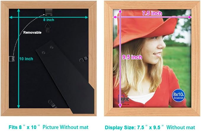 RPJC 8x10 inch Picture Frame Made of Solid Wood High Definition Glass - Image 4