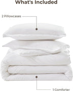 Litanika White Comforter Full Size Set, 3 Pieces Lightweight Solid Bedding - Image 7