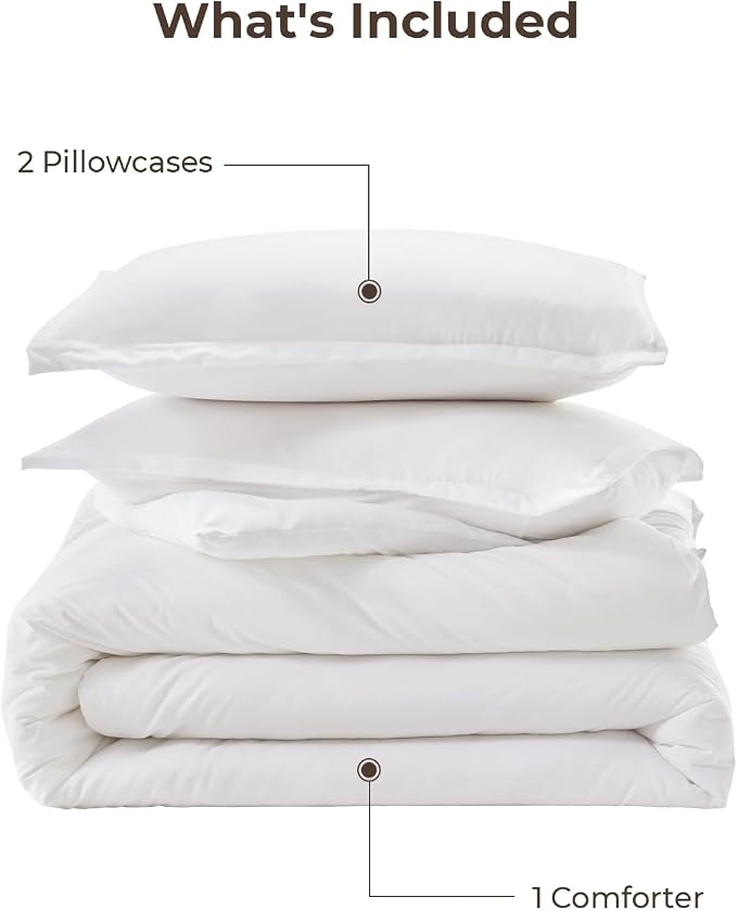 Litanika White Comforter King Size, 3 Pieces Lightweight Solid Bedding - Image 7