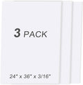 MYFAMIREA 3 Pack White Foam Board 24" x 36", 3/16" Thick Board Poster Acid-Free by MYFAMIREA
