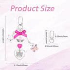 SUNNYCLUE 1 Box 171Pcs Small Bow Bag Charms Keychains Making Kit Love Romantic - Image 4