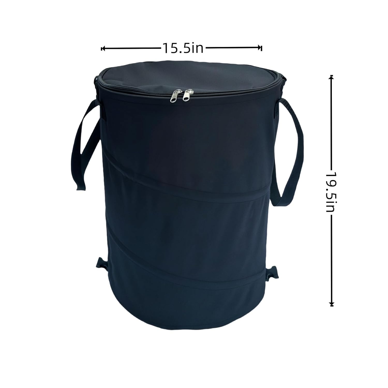 Collapsible Trash can with lid,Foldable Camping Trash can,Pop-up Trash can with lid,Outdoor Trash can with lid,Clothes and Toys Recycle bin,Thickened, Solid, Durable,Attached Hook (Black)