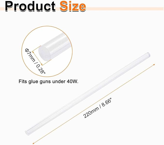 HARFINGTON 10pcs Hot Glue Sticks 0.28" Dia x 8.66" Long EVA Mini Hot Melt - Image 2
