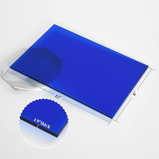 5 Pack Acrylic Sheet Blue Translucent Colored Transparent Sheets Easy to Cut - Image 5