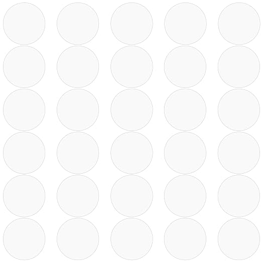30Pcs 1 inch Clear Acrylic Discs Acrylic Circle Blanks | 0.04inch Thick Round by DARENYI