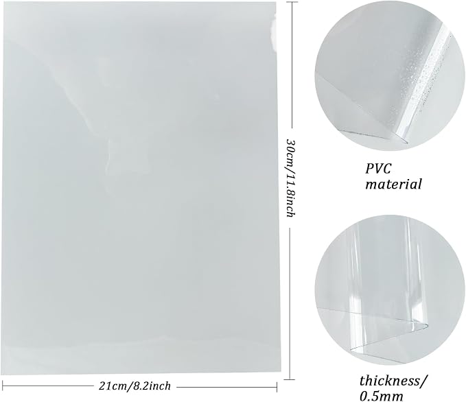 Transparent PVC Faux Leather Sheets, Glossy Waterproof Clear Vinyl Fabric - Image 4