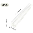 5Pcs Clear Acrylic Square Rods, 12mm x 300mm Thick Transparent Plastic Dowel - Image 2