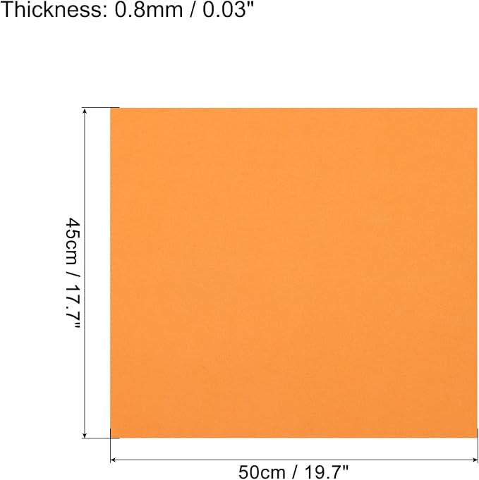 MECCANIXITY EVA Foam Sheets Orange 19.7 Inch x 17.7 Inch 0.8mm Thick Crafts - Image 2