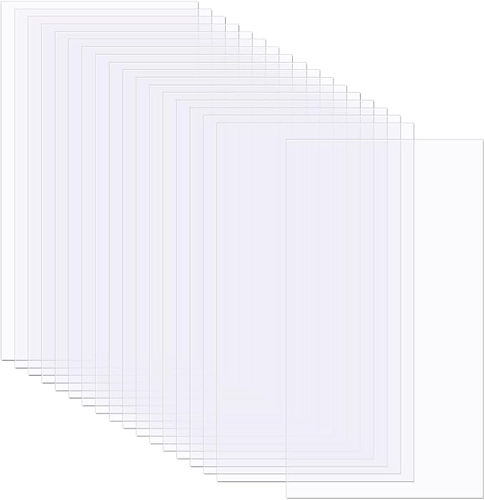 BENECREAT 50 Sheets Heat Resistant Clear Acetate Sheets, 11.7x6.5" PET by BENECREAT