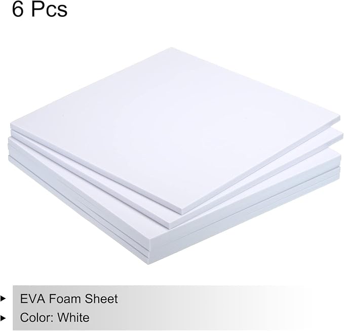 MECCANIXITY EVA Foam Sheets White 9.8 Inch x 9.8 Inch 7mm Thick Crafts Foam - Image 3