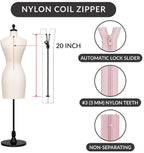 20 inch #3 Non-Separating Nylon Coil Jacket Zipper, Strong Closed-End Jacket - Image 2