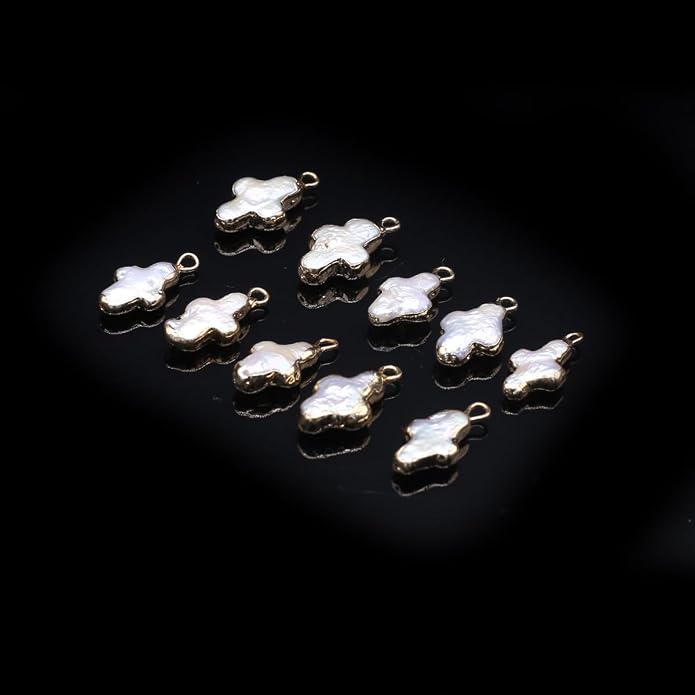 5 Pcs Natural Pearl Pendants Irregular Freshwater Pearl Pendant Charms - Image 6