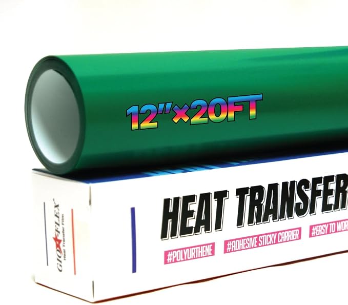 PU Heat Transfer Vinyl 12"×20ft Roll Green – HTV by GIO-FLEXHTVFashionMask
