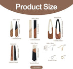 FASHEWELRY 16Pcs Teardrop Resin Wood Earrings Charms Long Drop Shape Wooden - Image 7