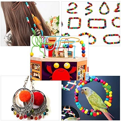 AD Beads Wood Spacer Loose Wooden Craft Beads Big Hole Beads Assorted - Image 4