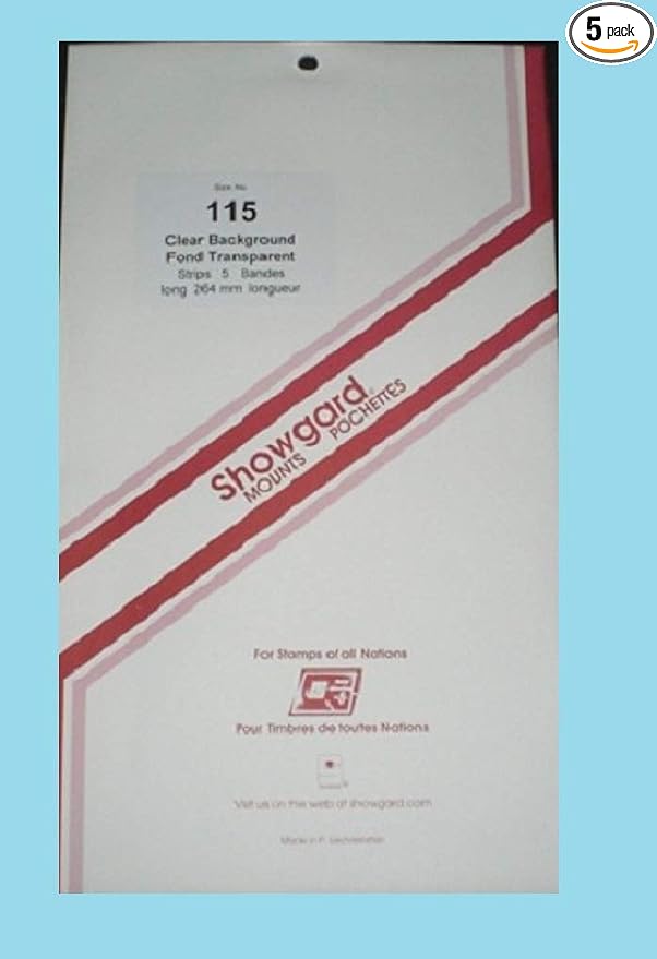 Strip Style Black Stamp Mounts Size 115 by Showgard