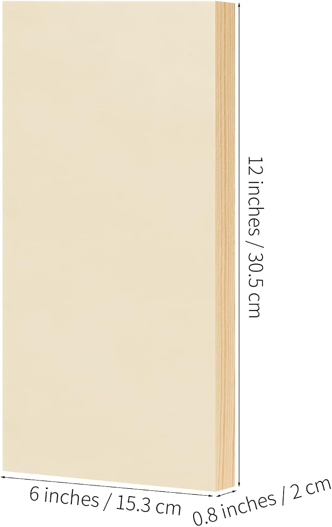 ADXCO 8 Pack Wood Panels 6 x 12 inch Wooden Canvas Board Unfinished Wooden - Image 2