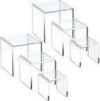 HIIMIEI Clear Acrylic Display Risers 2 Sets, 3-Tier Risers Stands Showcase by HIIMIEI