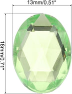 MECCANIXITY 50Pcs Acrylic Oval Gems 13x18 mm Flat Back Artificial Rhinestones - Image 2