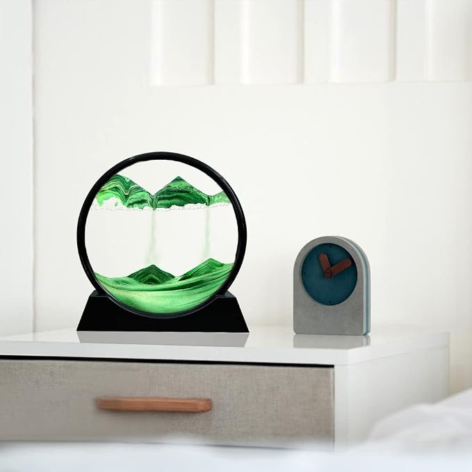 Muyan Moving Sand Art Picture Sandscapes in Motion Round Glass 3D Deep Sea Sand - Image 6