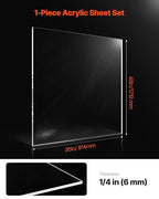 VEVOR Plexiglass Acrylic Sheet, 1 Pack Plastic Sheet, 36 x 48 Inch 1/4 Inch - Image 2