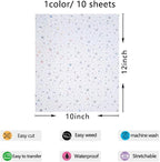 FUNKAKA Holographic Star Heat Transfer Vinyl HTV 10 Sheets - Image 2