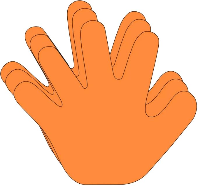 SHAPES ETC. 31 Pcs Hand Large Paper Cut-Outs 5.5in, Bulletin Board Decorations by SHAPESETC