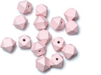20mm Geometric Wood Beads Light Pink Polygon Wooden Loose Spacer Beads - Image 6
