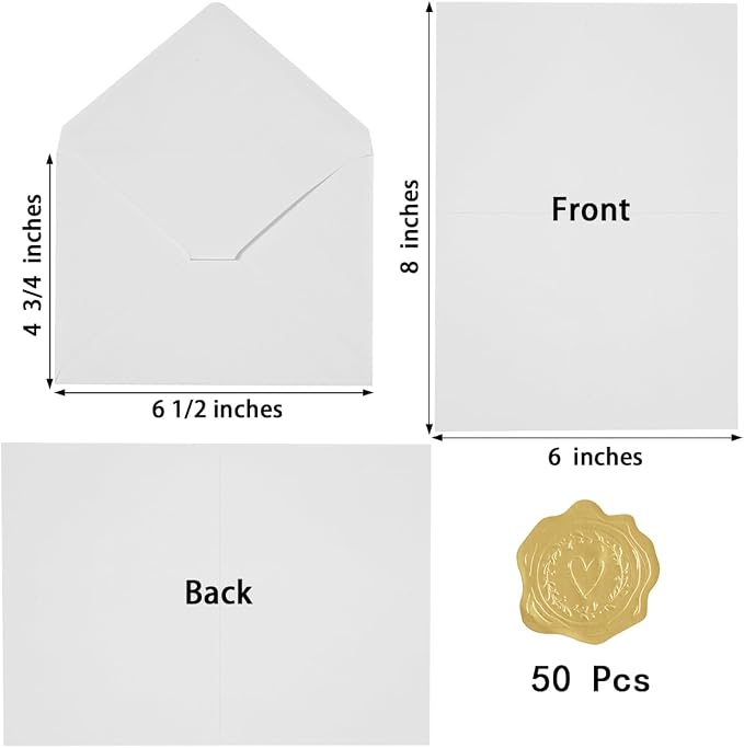 50 Pack White A6 Envelopes - Image 2