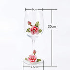 Simcat Handmade Painted Enamel Flower Glass Wine Glasses Transparent Refined - Image 3