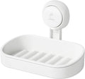 LEVERLOC Soap Dish Holder for Shower Suction Cup Wall Mounted Self Draining NO-Drilling Removable Bar Soap Sponge Holder for Bathroom Bathtub Kitchen Sink Waterproof Strong Vacuum Suction Adhesion