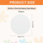 MECCANIXITY 24 Pcs Circle Card Stock, 3.1 Inch Round Cutouts Paper Thick - Image 2
