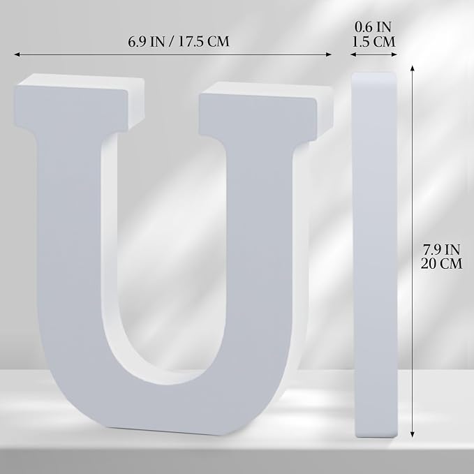 White Wooden Letters 8 Inch for Wall Decor, Large Unfinished Wood Letters for - Image 2