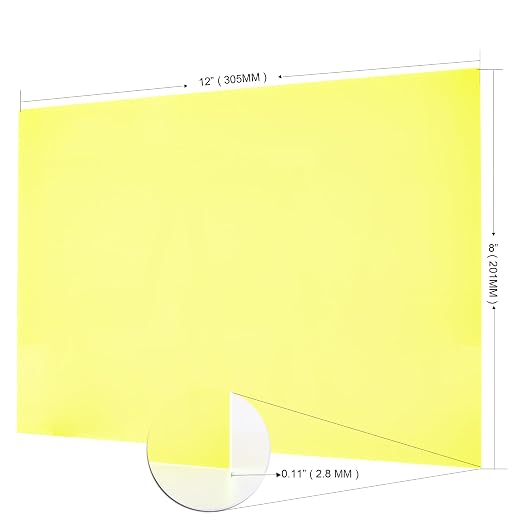 6 PCS Transparent Fluorescent Green Cast Acrylic Sheets 8" x 12" x 0.118" - Image 4