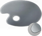 Nuanchu 8 x 12 Inch Handy Oval Neutral Grey Tempered Glass Palette by Nuanchu