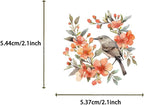 50PCS Flower and Bird Stickers PET Transparent Stickers Nature Watercolor Birds - Image 8