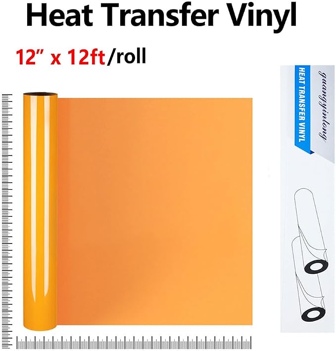 guangyintong Heat Transfer Vinyl Light Orange HTV Rolls, Matte Surface PU - Image 2