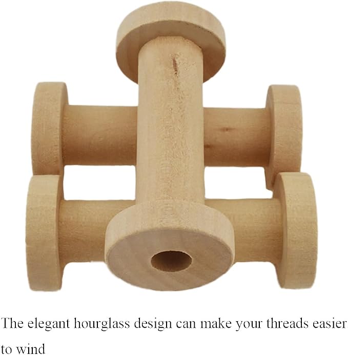 HAHIYO 2.76Inch/7cm 3PCs Natural Wood Unfinished Wooden Empty Thread Spool - Image 7
