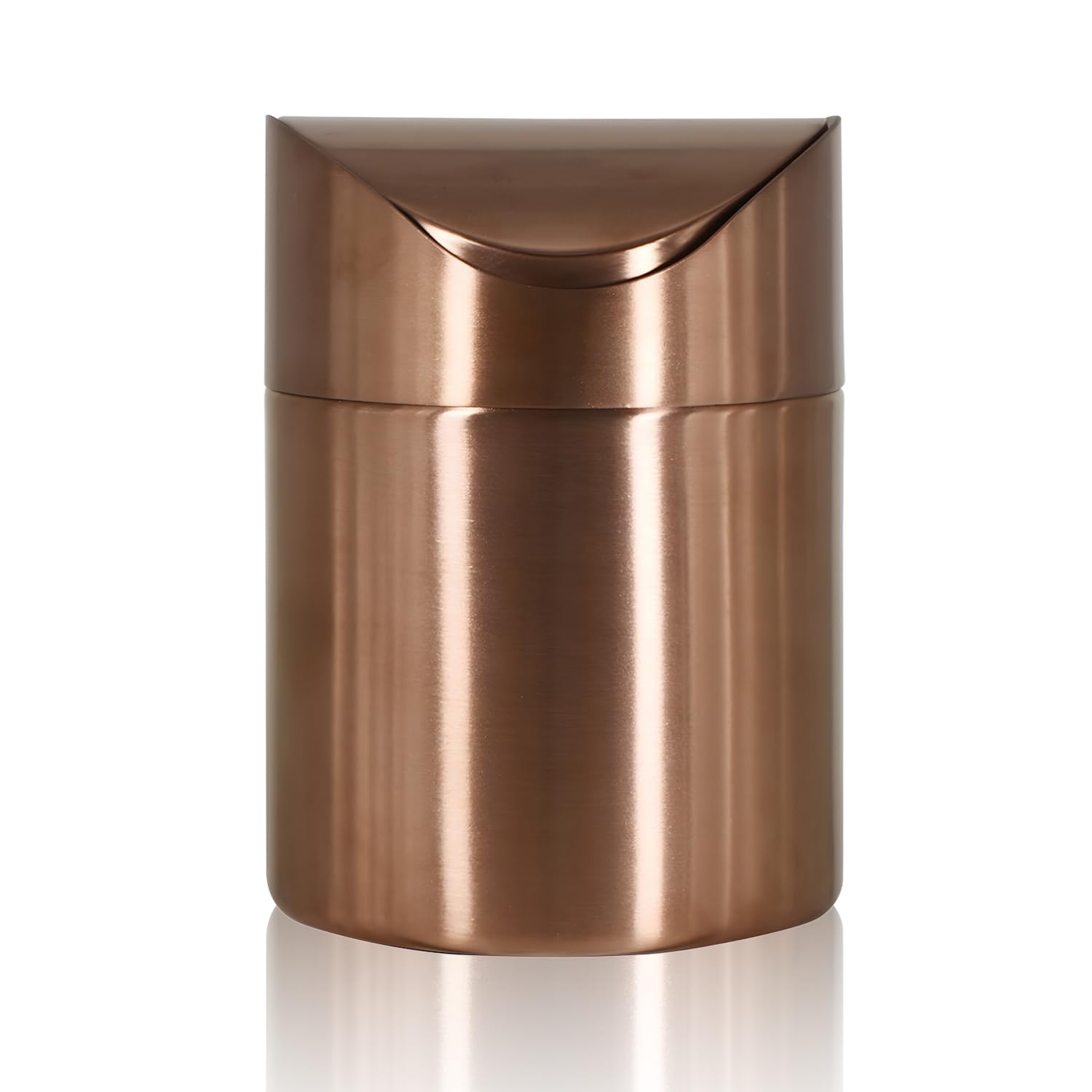 Mini Trash Can, Tiny Desktop Trash Bin with Swing Lid, Stainless Steel Bathroom Countertop Garbage Cans Kitchen Waste Bins with Trash Bag