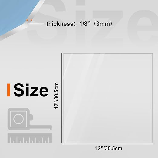 KINLINK 12x12 Plexiglass Sheets 1/8 inch Thick, 3mm Clear PET Plastic Sheet - Image 2