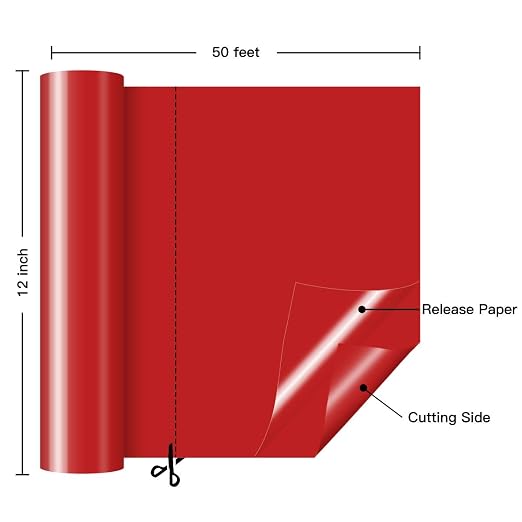 HTVRONT Red Permanent Adhesive Vinyl Roll - Image 4