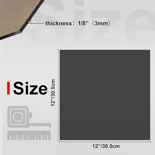 KINLINK 12x12 Plexiglass Sheets 1/8 inch Thick - 3mm Black Transparent Cast - Image 2