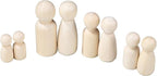 56 PCS Unfinished Natural Wooden Peg Dolls, Little Wooden peg People - Image 8