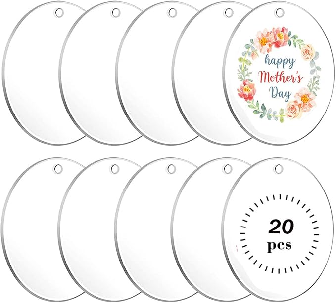 4Inch Clear Acrylic Ornament Circles Blanks by XWAIO