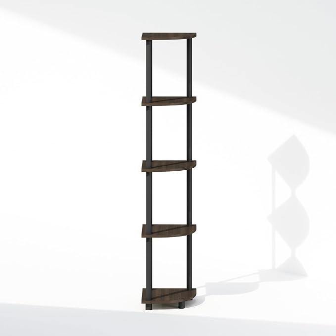 Furinno Turn-N-Tube Storage Shelves, 5-Tier Book Shelf, Corner Shelf, Toolless - Image 5