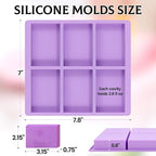 SJ Silicone Soap Molds 3 Packs, Rectangle Soap Molds - Image 3