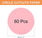 MECCANIXITY 60 PCS Pink Color Circle Cutouts Paper 7 Inch Round Card Stock - Image 2