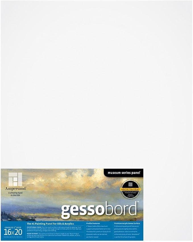 Ampersand Art Supply Museum Series Gessobord | 16x20 | 2" Cradled Profile | by AmpersandArtSupply