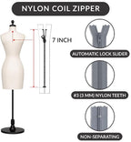 Nylon Coil Zipper 7 Inch Non-Separating Closed End – Dark Grey – Replacement - Image 2