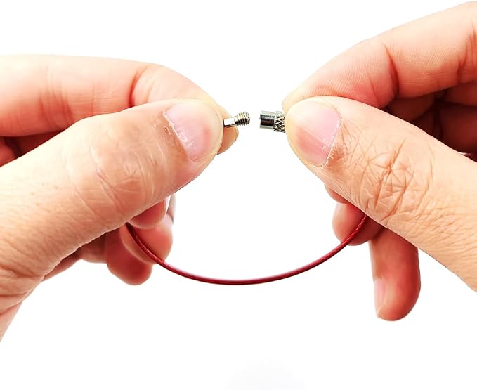 ROYHOO 50PCS 5.9" Steel Wire Keychain, Colored Nylon Coated Stainless Steel - Image 3